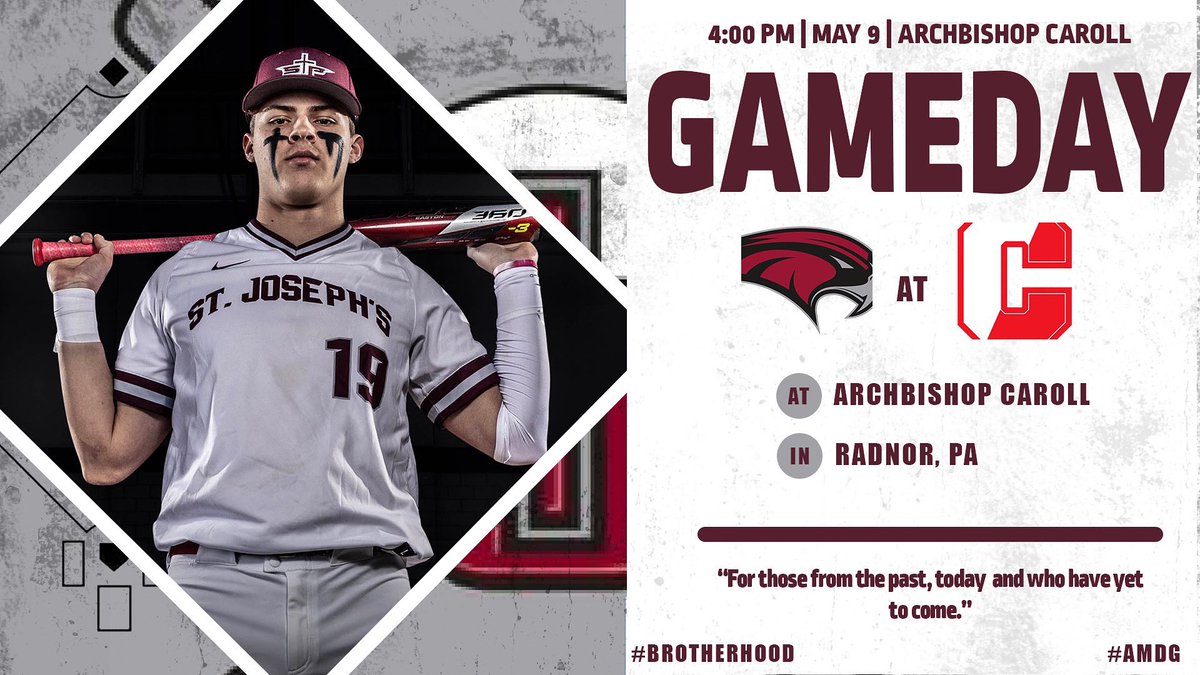 Road Match-Up on the Main Line

🆚: Archbishop Carroll
⏰: 4PM
📍: Cabrini-Carroll Field

#AMDG | #Brotherhood | #THWND