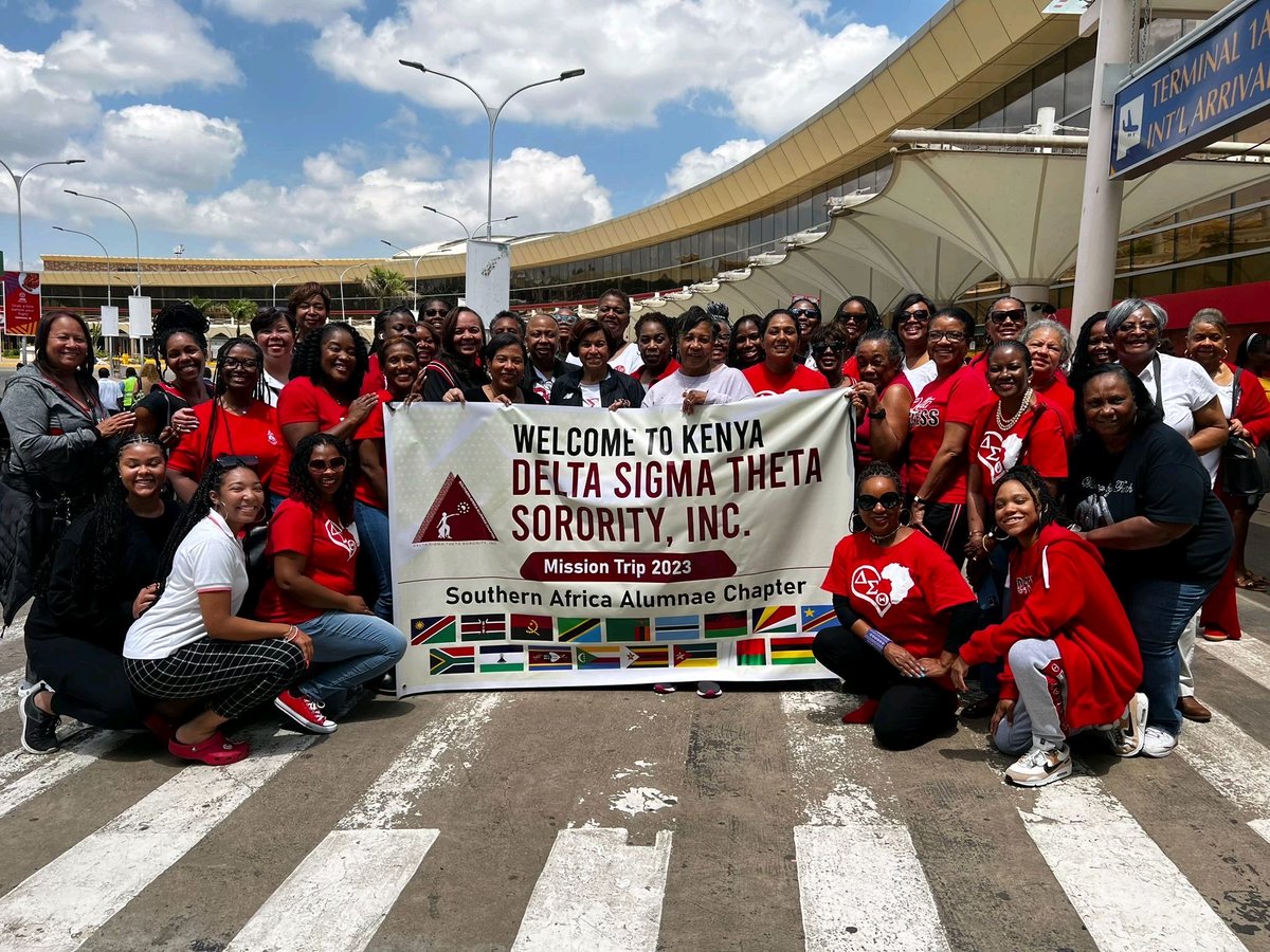 Our delegation has safely arrived to Nairobi, Kenya for our 2023 Mission Trip! While abroad, members will visit some of our international missions and one of our newest international chapters - Southern Africa Alumnae Chapter. #DST1913 #ForwardWithFortitude