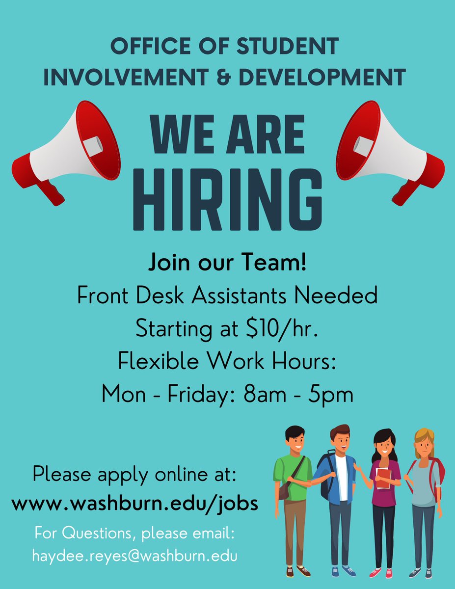 Looking for an On-campus job starting next Fall? JOIN OUR TEAM! We are looking for students who are enthusiastic&amp; posses great customer service skills. #Apply

To apply please go to  ow.ly/efLi50OjIbM
➡️Student Openings
➡️APPLY for "Front Desk Student Assistant in OSID"🎉