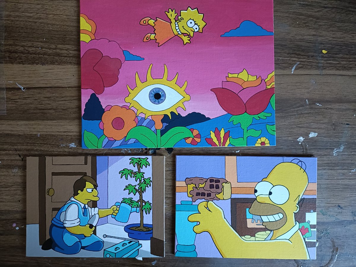 I have 3 paintings available at the moment, swipe left 👈

 are live on my etsy store. Link in my bio :) 

#thesimpsons #simpsons #homersimpson #simpsonsfan   #cartoon #art #springfield #mattgroening #simpsonscollection #simpsonsart #thesimpsonsfan