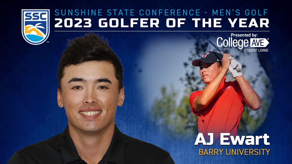 Sunshine State Conference (@d2ssc) on Twitter photo AJ Ewart from Barry repeats as ππ€π‘πππ§ π€π π©ππ ππππ§ honors following 4 first-place and 7 Top-5 finishes in 2022-23. The SSC champion recorded a scoring average of 70.07 and is the 5th SSC golfer to win the award twice.
Full Story: cutt.ly/t6dKfIi | π΄βοΈπβ³οΈ AJ Ewart from Barry repeats as ππ€π‘πππ§ π€π π©ππ ππππ§ honors following 4 first-place and 7 Top-5 finishes in 2022-23. The SSC champion recorded a scoring average of 70.07 and is the 5th SSC golfer to win the award twice.
Full Story: cutt.ly/t6dKfIi | π΄βοΈπβ³οΈ