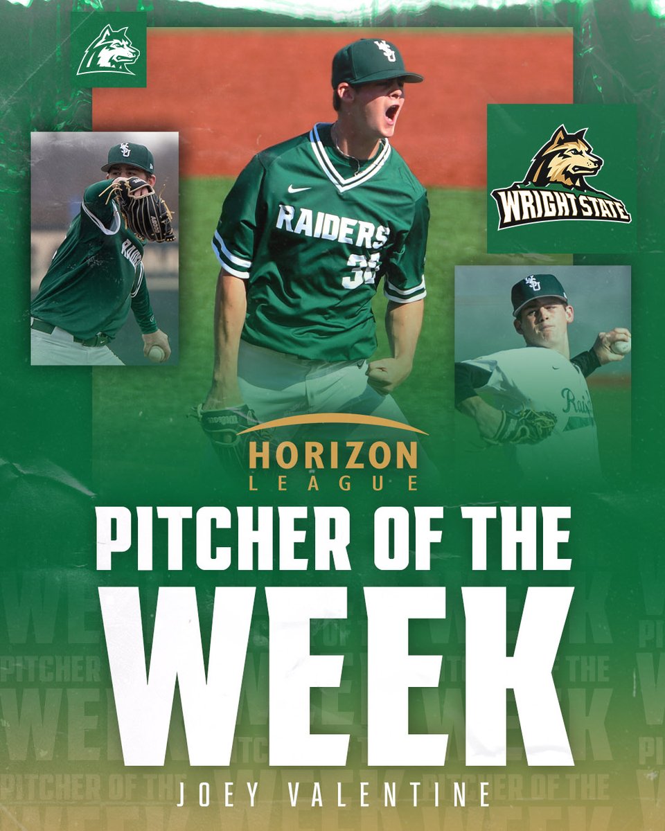 🏆 Horizon League Pitcher of the Week 🏆

Joey Valentine (<a href="/Joey56131453/">Joey Valentine</a>) is the conference’s first true freshman to earn the weekly honor since 2019!

#Raidergang | #BuildtheMonster