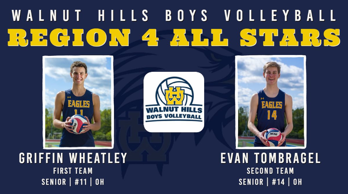 Before we start tournament play, we have some exciting news! A big congratulations to Griffin Wheatley (first team) and Evan Tombragel (second team) who were recognized by OBSVCA last week! Congratulations, boys! #WHHSBVB <a href="/walnutathletics/">Walnut Hills Eagles</a>