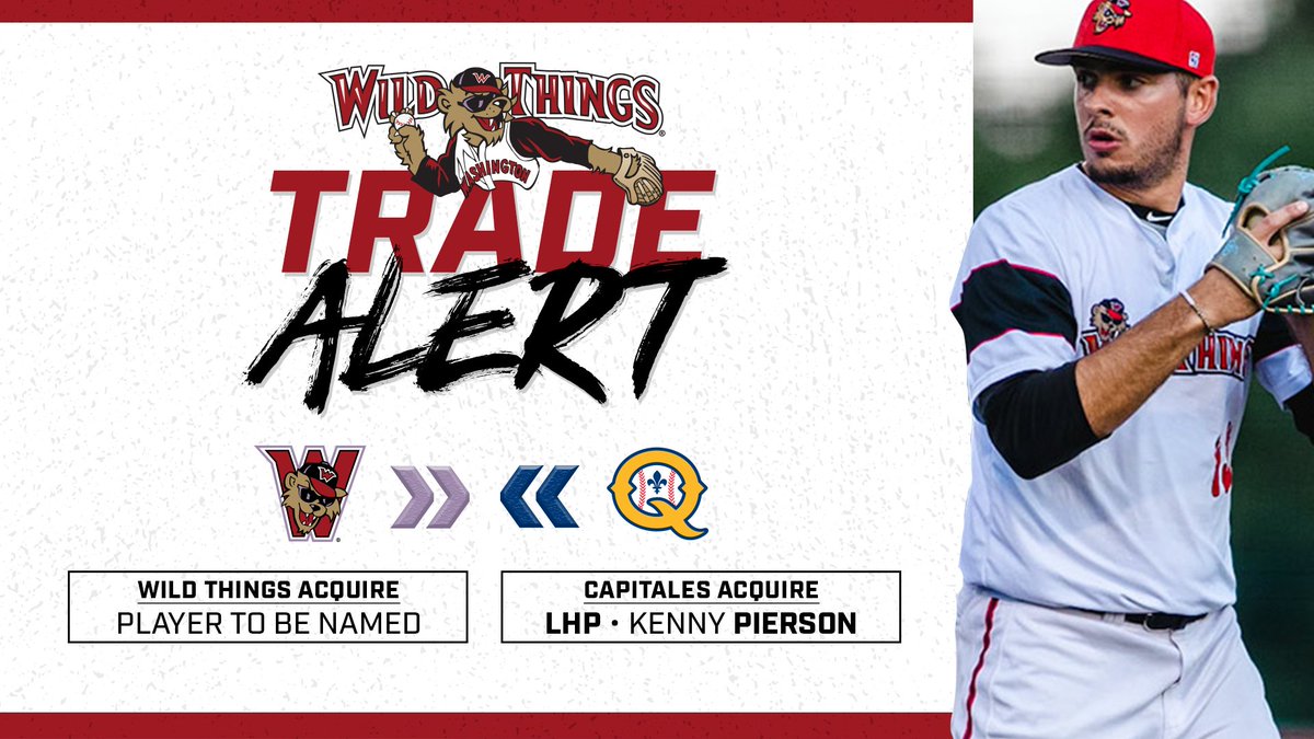 Washington Wild Things (@washwildthings) on Twitter photo We've traded LHP Kenny Pierson (<a href="/kennypierson23/">Kenny Pierson</a>) to the <a href="/CapitalesQuebec/">Capitales de Québec</a> for a player to be named. Our active roster is now at 25.
#SpringThings We've traded LHP Kenny Pierson (<a href="/kennypierson23/">Kenny Pierson</a>) to the <a href="/CapitalesQuebec/">Capitales de Québec</a> for a player to be named. Our active roster is now at 25.
#SpringThings