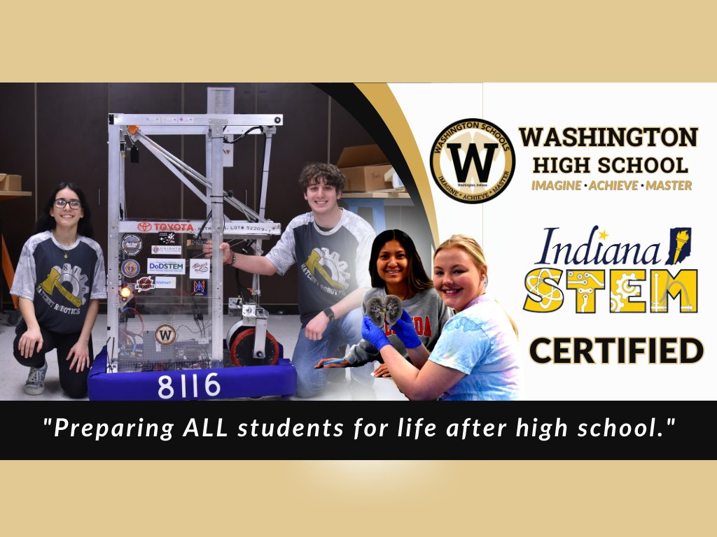 Washington High School Earns STEM Certification. #IAMWashington #hatchetstrong washingtoncommunityschools.org/hatchet-headli…