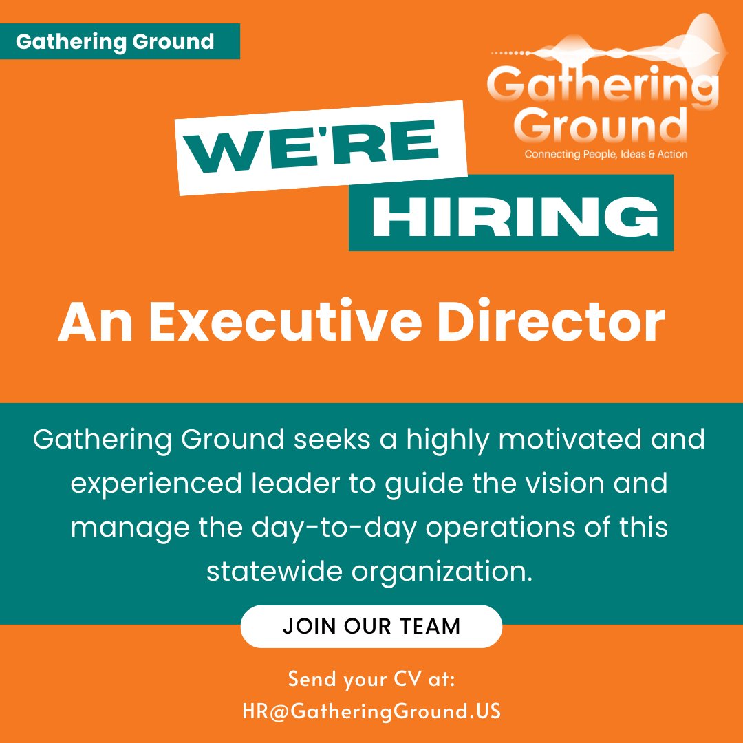 We have exciting news, and an even more exciting opportunity at Gathering Ground to share, and we hope you will help us spread the word!
You can read more details in the job description and in our FAQs.
buff.ly/3nPbHyv