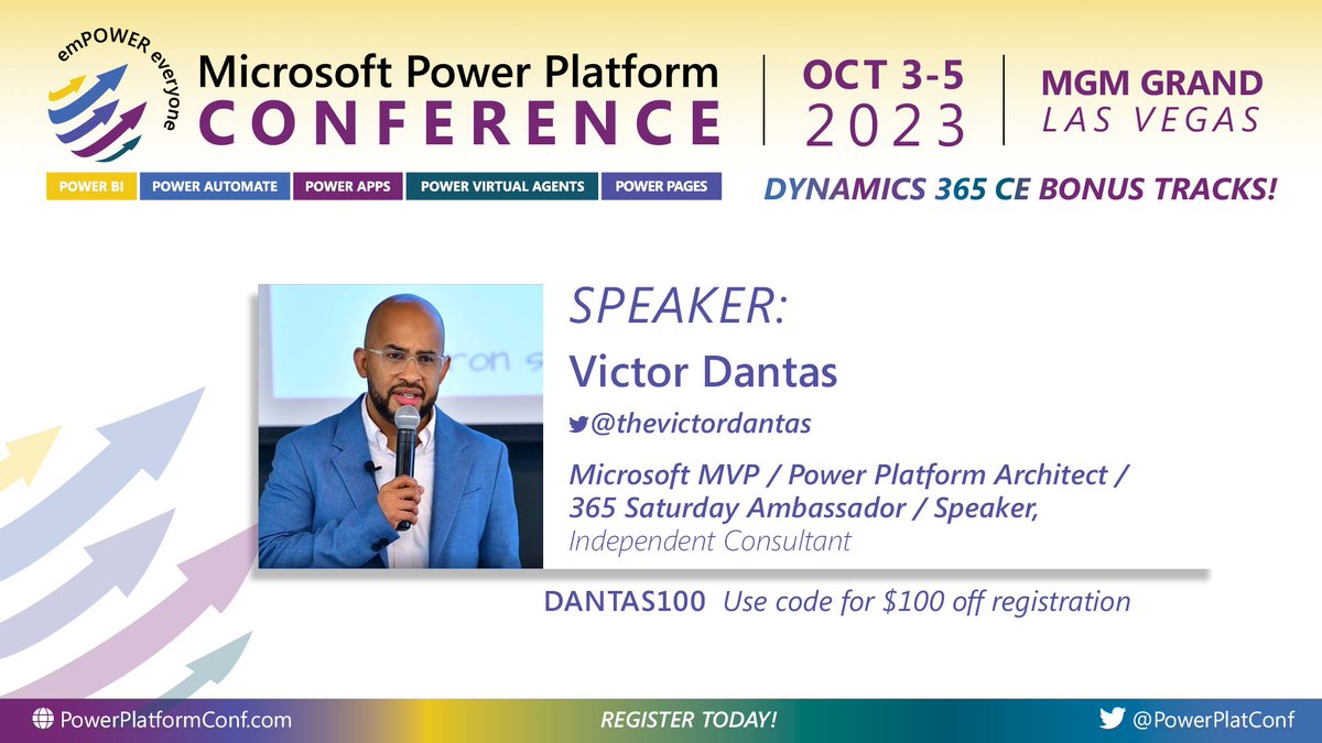 powerplatconf's tweet image. Exciting news! This week, we just made our final selection of community speakers for the upcoming MPPC23 in Las Vegas. Get ready to learn from the best in the industry! #MPPC23 #PowerAddicts
Meet: @mattbdevaney @benitezhere @thevictordantas @that_API_guy
More coming this week!