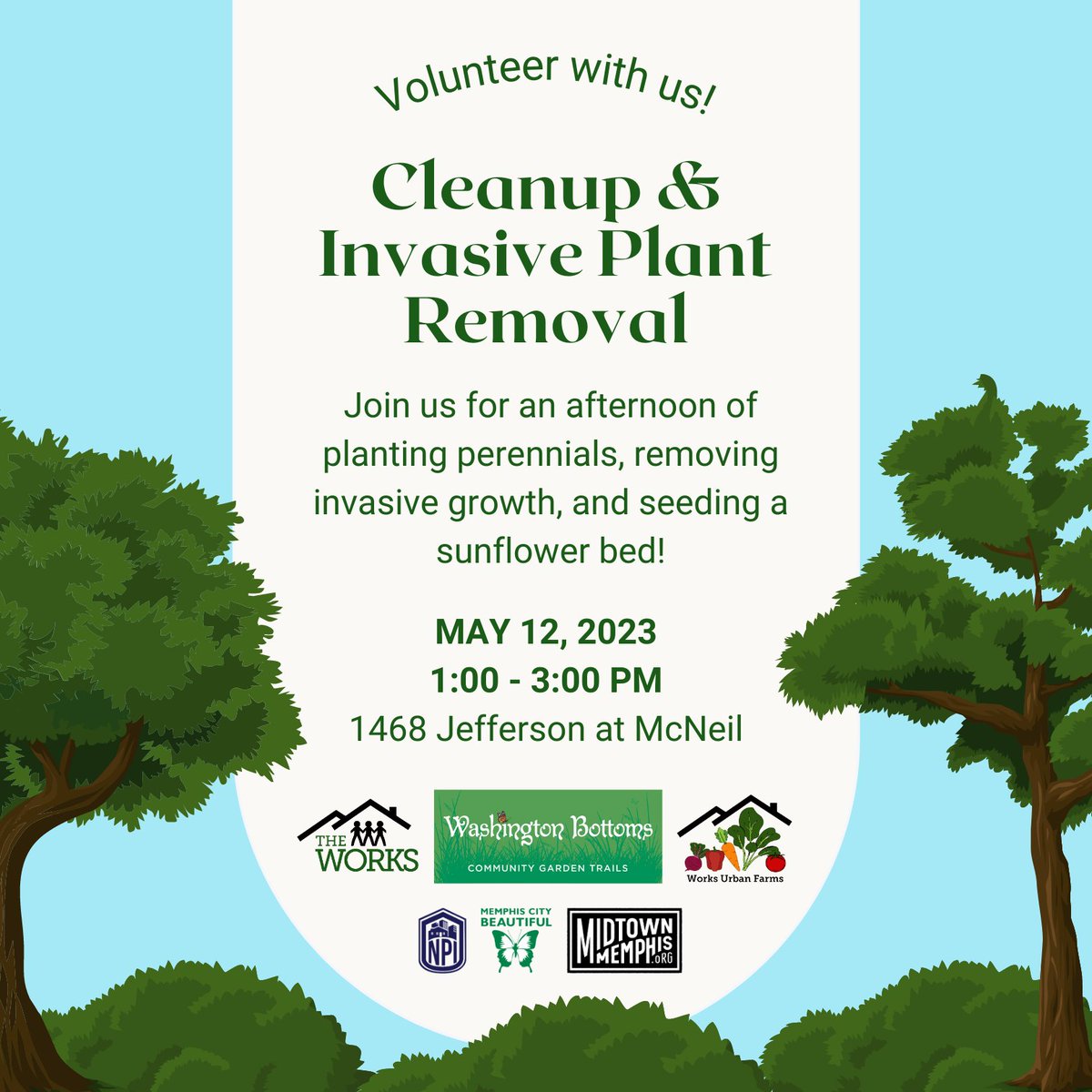 Volunteers, you are invited to join us for an afternoon of planting perennials, removing invasive growth, and seeding a sunflower bed in Washington Bottoms this Friday, May 12th. 🌻 Register here: bit.ly/42enLbG