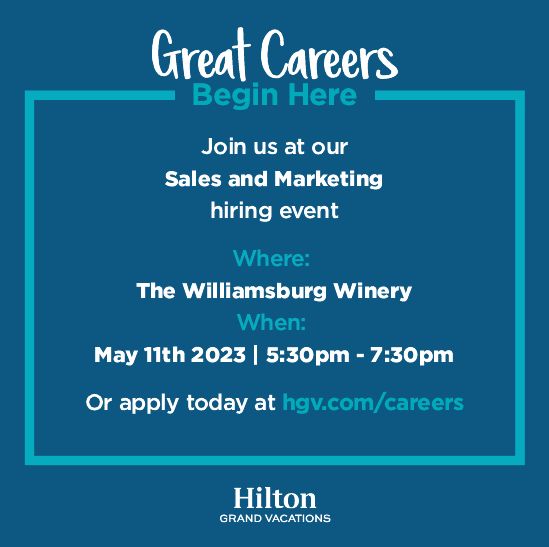 Sable (Arrowood) Punzo (@sablearrowood) on Twitter photo Williamsburg, VA 📣 We have a fantastic opportunity for you! Join us Thursday, May 11 and explore a grand career with Hilton Grand Vacations − where inspiration takes you places!
#williamsburg <a href="/HiltonGrandVac/">HiltonGrandVacations</a> Williamsburg, VA 📣 We have a fantastic opportunity for you! Join us Thursday, May 11 and explore a grand career with Hilton Grand Vacations − where inspiration takes you places!
#williamsburg <a href="/HiltonGrandVac/">HiltonGrandVacations</a>