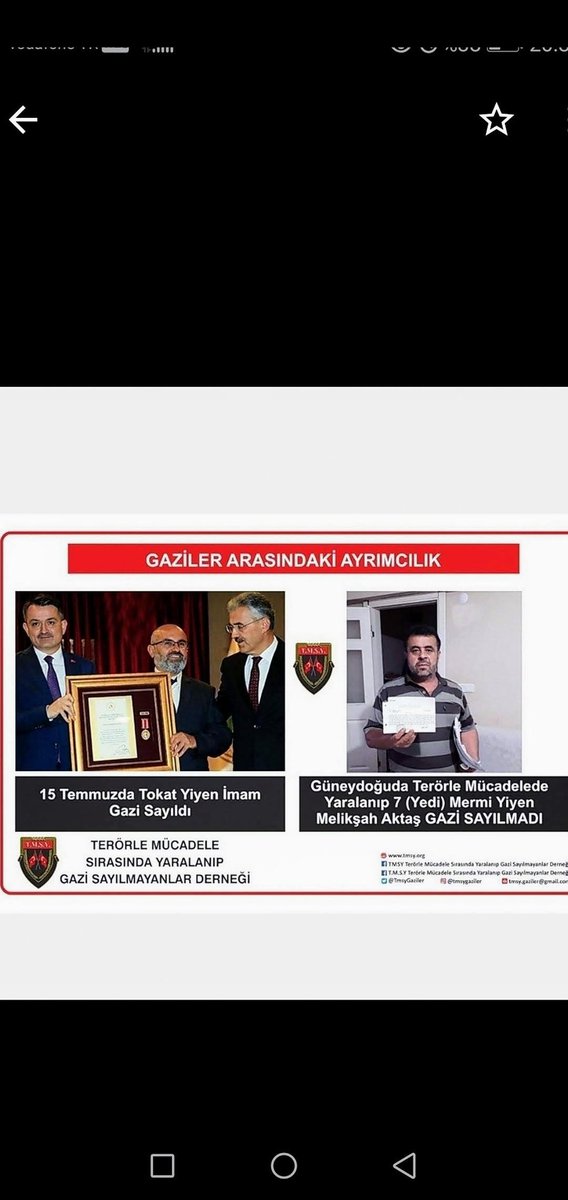 Gazi sayilmayan kahramanlar onurlarını bekliyor #Gazisayılmayanlar@RTErdogan
<a href="/dbdevletbahceli/">Devlet Bahçeli</a>
<a href="/kilicdarogluk/">Kemal Kılıçdaroğlu</a> 
<a href="/tcailesosyal/">T.C. Aile ve Sosyal Hizmetler Bakanlığı</a> 
<a href="/TC_icisleri/">T.C. İçişleri Bakanlığı</a>
<a href="/suleymansoylu/">Süleyman Soylu</a>
<a href="/UlviYonter/">Dr.İzzet Ulvi YÖNTER</a>
<a href="/dr_sozdemir/">Dr.Sibel Özdemir</a>
<a href="/TmsyGaziler/">T.M.S.Y GAZİ SAYILMAYANLAR</a>