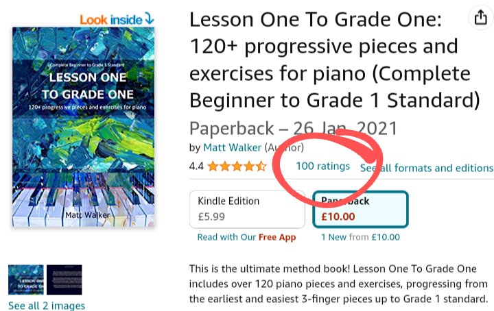 Lesson One To Grade One has now hit 100 ratings on Amazon - my third book to reach that number!