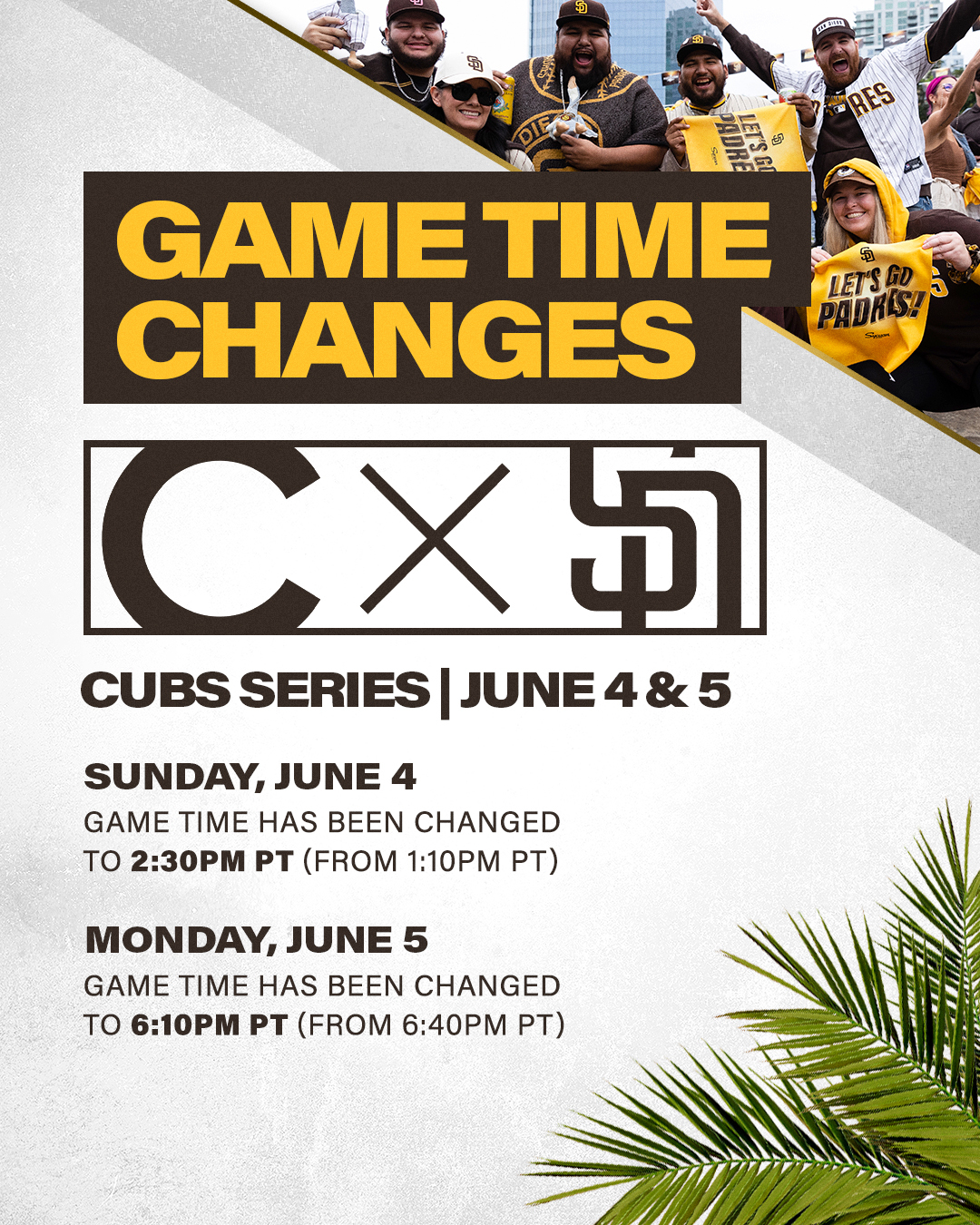 San Diego Padres on Twitter "🚨 Game Time Changes 🚨 The following game