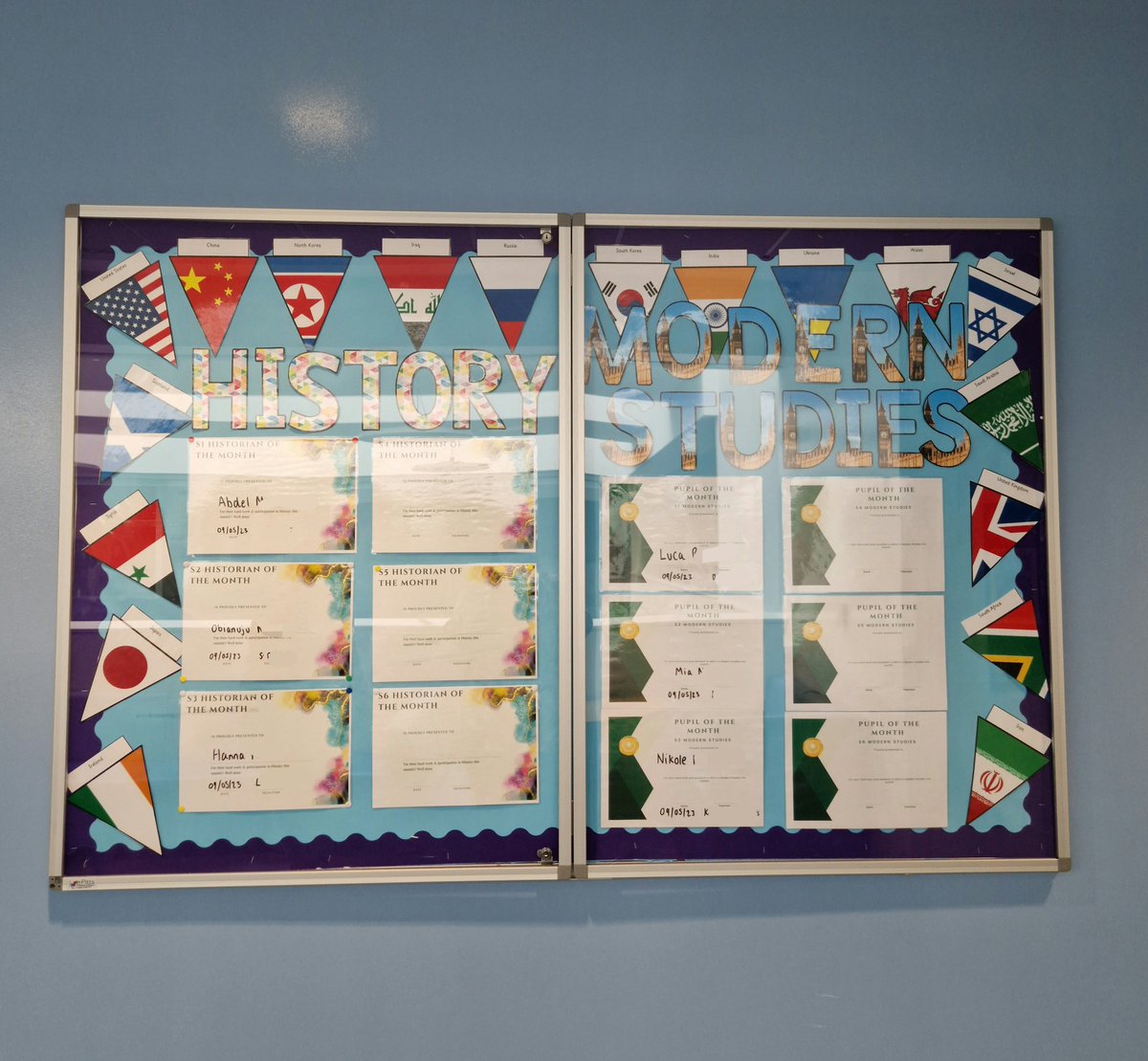 Had a great time helping <a href="/MissScott10/">Miss Scott</a> put together this display board to recognise pupil achievement within the department!