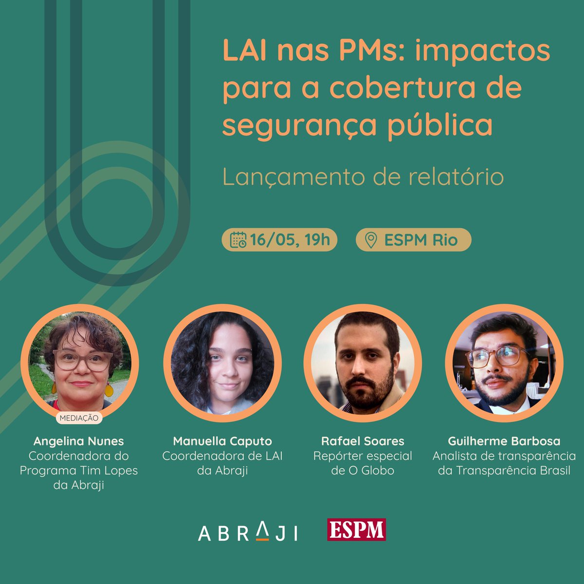 abraji's tweet photo. 📣Está chegando o evento LAI nas PMs!

🔸No dia em que a Lei de Acesso à Informação (LAI) completa 11 anos em vigor, a Abraji realizará o lançamento do Mapa de Acesso a Informações Públicas 2023 https://t.co/08w4fotaXk