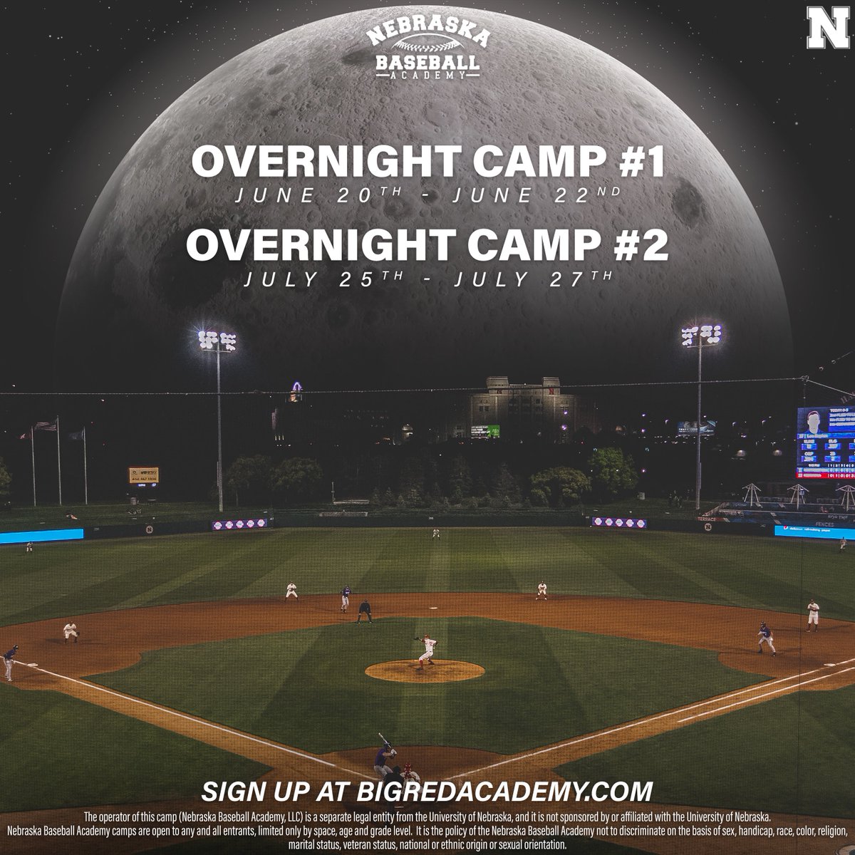 Three days, two nights, tons of fun.

Spend part of your Summer with the <a href="/BigRed_Academy/">Nebraska Baseball Academy</a> as you get to experience life as a Nebraska baseball player. 

Sign up today at bigredacademy.com!