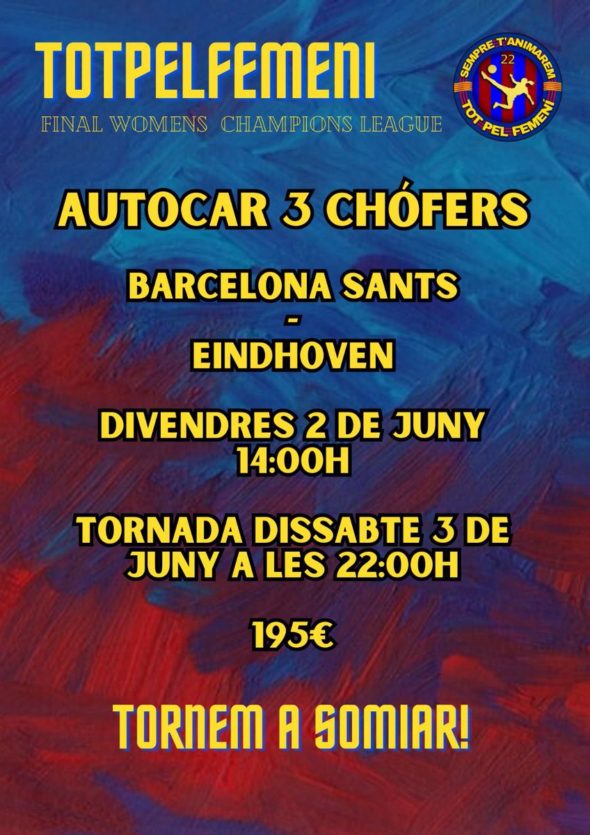 totpelfemeni's tweet photo. Desplaçament Eindhoven👇🏻👇🏻

https://t.co/5Aq9MTCrGt https://t.co/UrGg7F7N4i