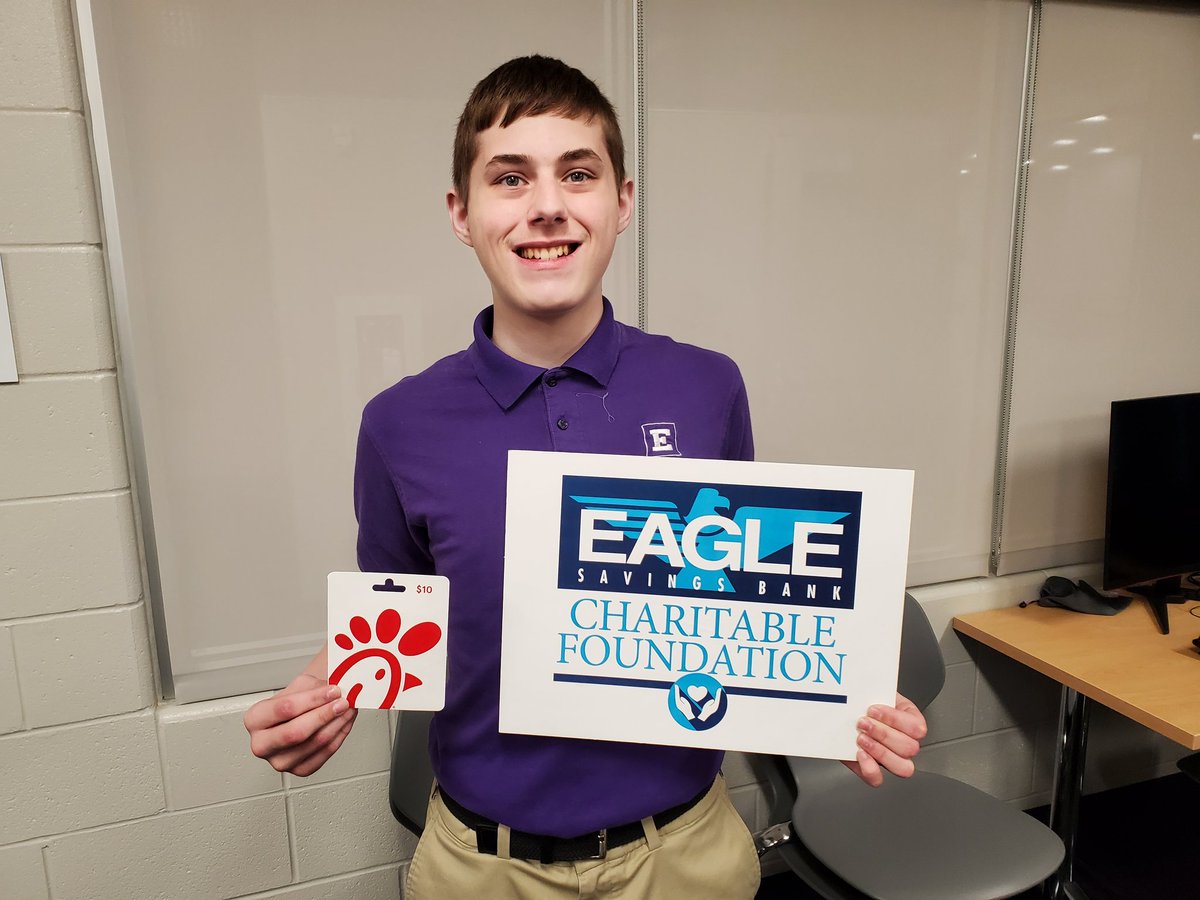 Here are @ElderHighSchool's 2nd semester winners from the ten-week @BudgetChallenge simulation. Top 2 placers in each of @CoachSchoenfeld's 5 Personal Finance classes earned gift cards and the top class, 6th bell, earned a @LaRosasPizza party all compliments of @eaglebank1.