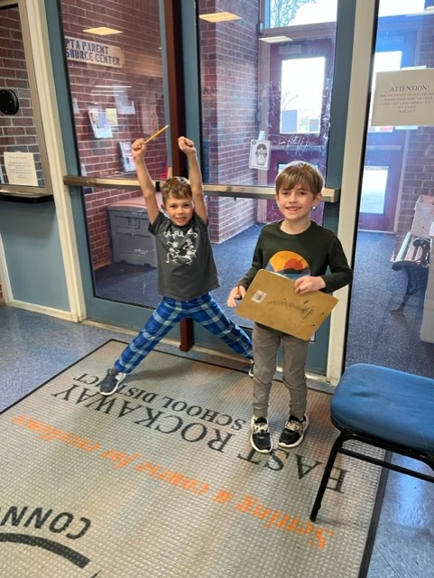 A few engaging math activities that allowed students to compete and collaborate. 1st Graders participated in a scavenger hunt that required them to tell time, and 5th graders used their knowledge of coordinate planes to play battleship.