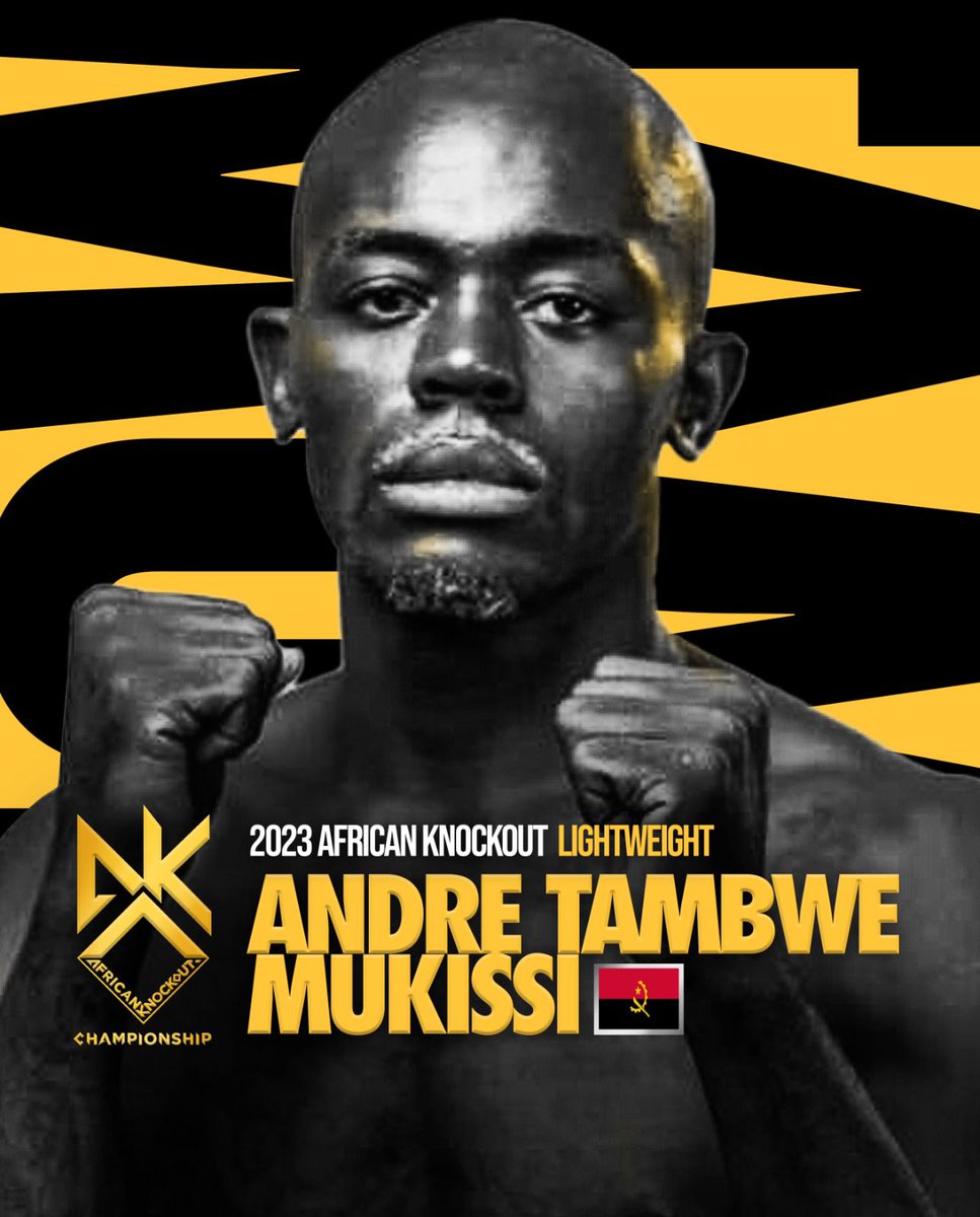 Andre Tambwe Mukissi 🇦🇴 will compete in the Lightweight Division of the AKO Championship. 

#AfricanKnockoutChampionship #mma #AKO #AfricanKnockout #AKOChampionship #AndreMukissi  #Angola #Luanda #Lightheavyweight #KamaruUsman #Lagos #Nigeria #RegularSeason #Africamma #Nigeriamma…