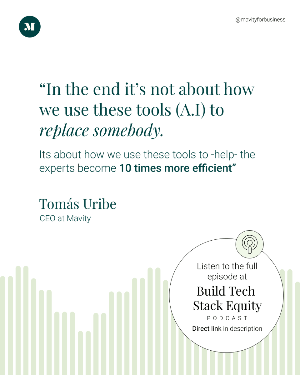 Listen to our CEO, Tomás (<a href="/tomasmedia/">Tomas Uribe</a>) speaking about Mavity, the creative industry and even how Artificial Intelligence is generating impact among creatives giving them ‘super powers’ ⚡️

Click on this link for the full episode on Spotify open.spotify.com/show/73RnrV81Z…