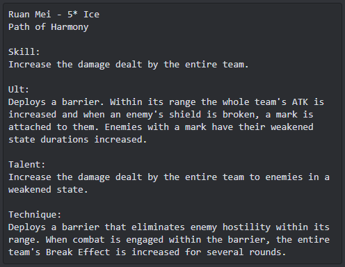 Honkai Star Revengers on Twitter: "☆ New Information about Ruan Mei 100