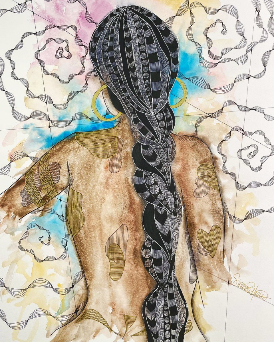 SimoneHesterArt's tweet photo. New Art! "Acquainted" 18x24 Watercolor with Zentangles. Pretty please with how it turned out!
#fineart #watercolor #creative #mixedmedia #artoftheday #doodle #zentangle #pattern #artprints #wallart #linesandcurves #linesandcolor #zentangleinspiredart #mycreativelife https://t.co/9kQbLyrxES