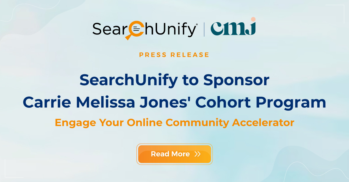 SearchUnify's tweet photo. We're sponsoring the upcoming Carrie Melissa Jones  cohort program: Engage Your Online Community Accelerator (EYOC)! The course enables leaders to build thriving online communities that are both engaging &amp; sustainable.
Read more: https://t.co/tAycmj2YxG

#onlinecommunities #EYOC https://t.co/Aig2FoaQ3K