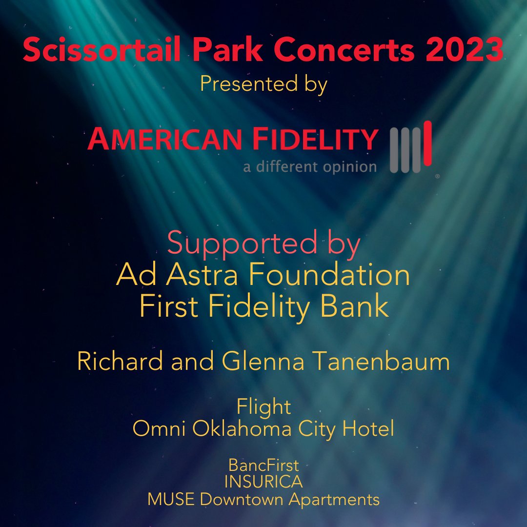 Our first FREE performance for the 2023 Scissortail Park Concert series presented by American Fidelity is coming up soon! 

Don’t miss community favorite, @OKC_PHIL live at Scissortail Park on Sunday, May 21 at 8:30pm.

Hear your OKC Phil present the music of Tchaikovsky, with…