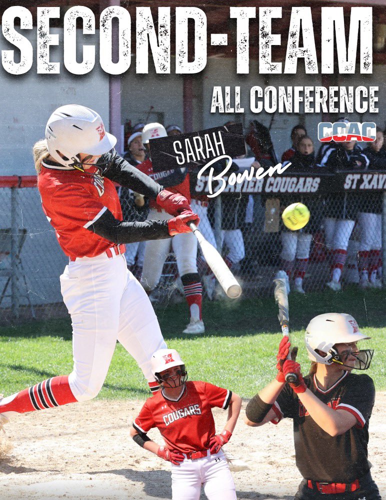SXUAthletics's tweet photo. Congrats to Sarah Bowen on being named All-CCAC Second Team! #GoCougs🐾🥎 #WeAreSXU https://t.co/5TAWioqZhf
