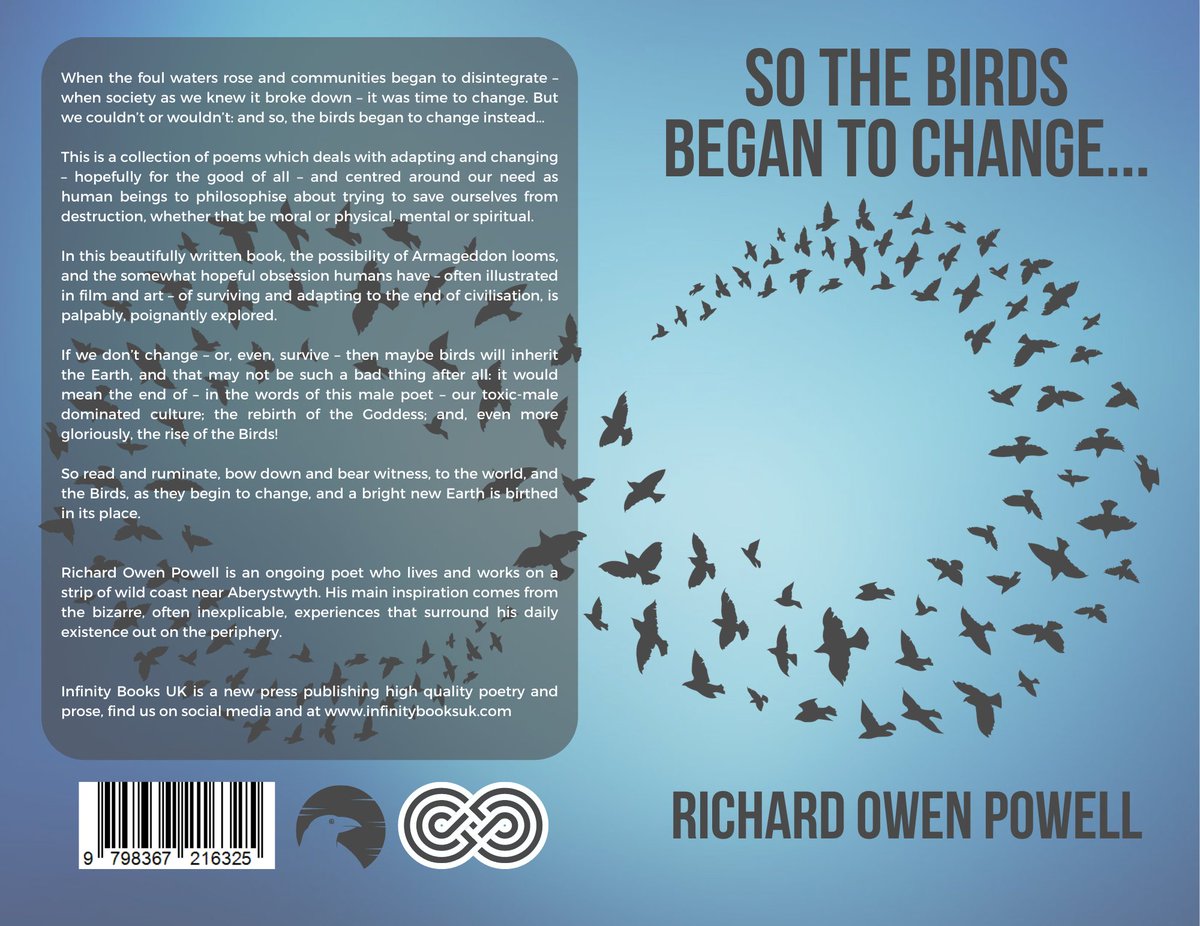 Infinity Books UK (@infinitybooksuk) on Twitter photo 🎉🎉🎉Cover reveal! for: So the birds began to change... by <a href="/soltptoe/">Richard Owen Powell</a>
Join us for the online launch this Sunday, #DylanDay, 14 May, 7.30pm
Sign up here: forms.gle/tXPciW4qLmYJJw…
Links will be posted on social media on the day, also. 🎉🎉🎉Cover reveal! for: So the birds began to change... by <a href="/soltptoe/">Richard Owen Powell</a>
Join us for the online launch this Sunday, #DylanDay, 14 May, 7.30pm
Sign up here: forms.gle/tXPciW4qLmYJJw…
Links will be posted on social media on the day, also.