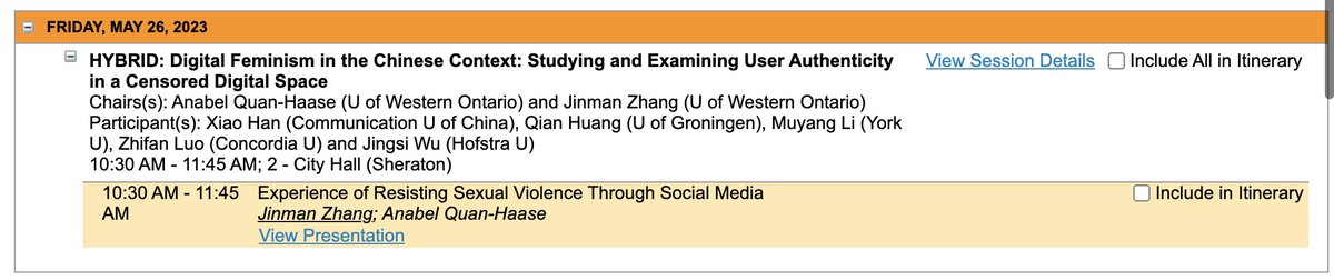 anabelquanhaase's tweet photo. Join our session on Fri May 26 10:30 AM - 11:45
Digital Feminism in the Chinese Context
There is lunch @ https://t.co/GtQuc7F3Ce
@muyangli_soc 
@zhifan_luo 
@jinman_z 
@icahdq https://t.co/elYM5zJM6T