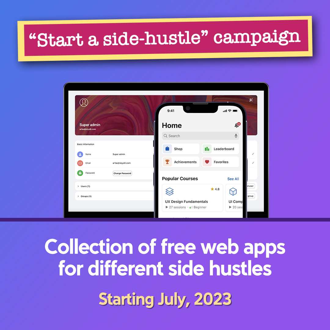 Skyslit's tweet photo. Web apps for your side-hustle? Not a dream anymore! 

We want more people to adopt the usage of cloud and technology for their #sidehustle . With our initiative in place, every hustler gets the competitive advantage.
Learn more at: https://t.co/WVUYwhmf3S https://t.co/3HEnequtp5