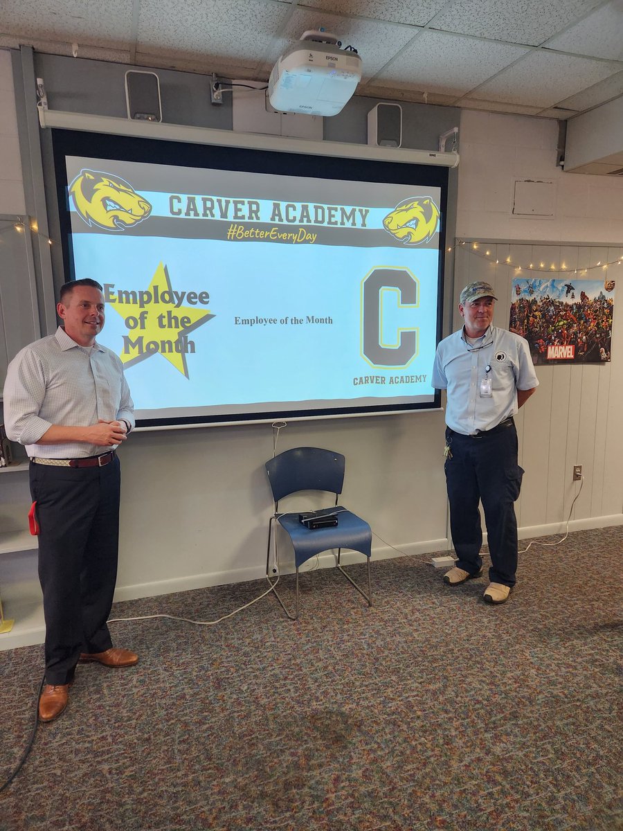 Congratulations to our B.O.S. Tony Stone for being voted as Employee of the Month. He literally keeps our building together. #Wolverinepride #bettereveryday #oneCCPS