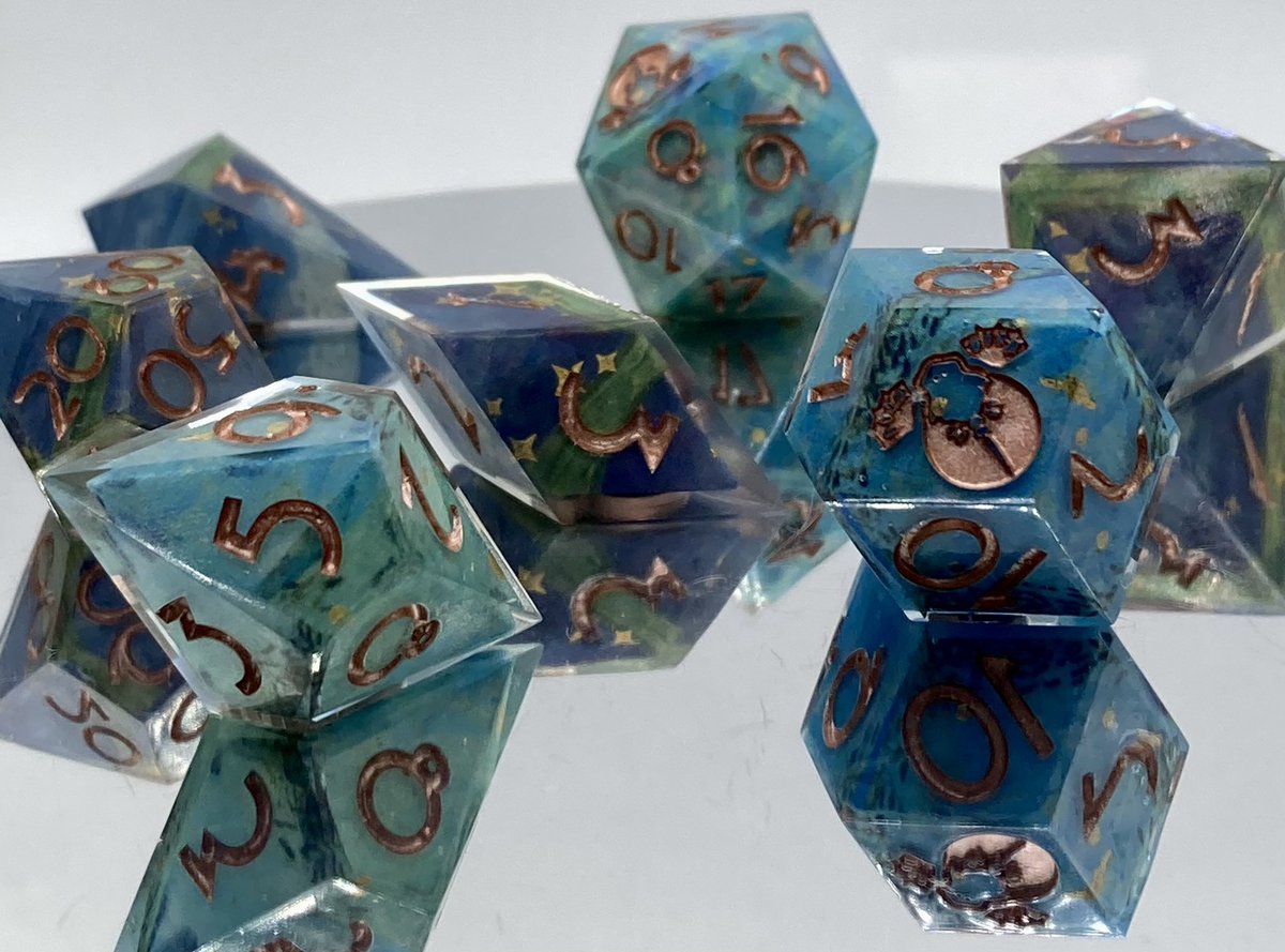 oddduckdice's tweet photo. #GIVEAWAY to celebrate 1300 (almost 1400!). Standard set. For a chance to win, you must follow OddDuckDice. To be entered: ❤️this post. To be entered twice: ❤️ &amp; retweet. Ends 5/11 at 12PM EST. I will @ the winner quote tweeting this post. #dice #dicemaker #dnd #ttrpg https://t.co/uuHGGySiIE