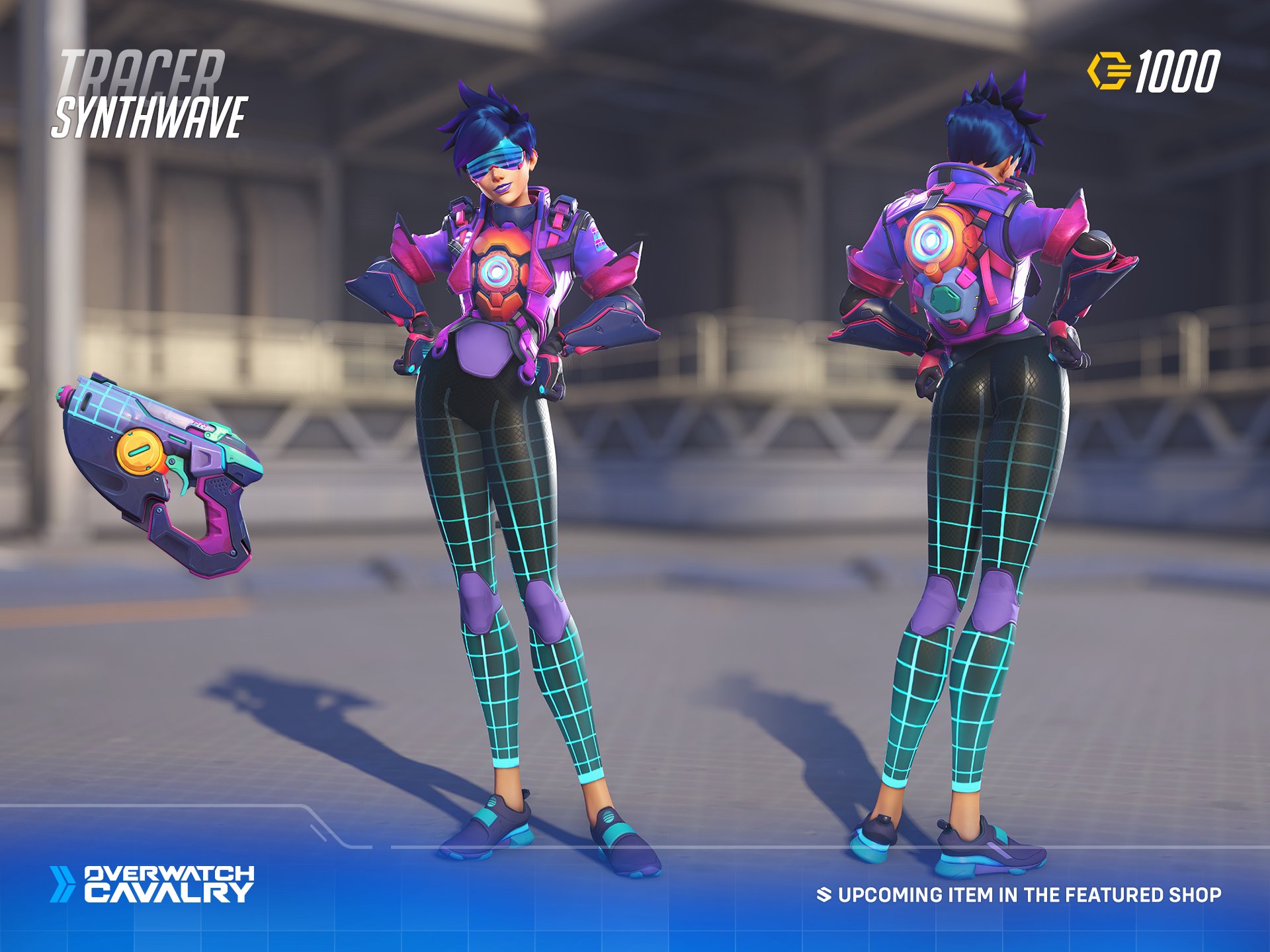 Get your cyberpunk on with the new Synthwave Tracer Overwatch skin