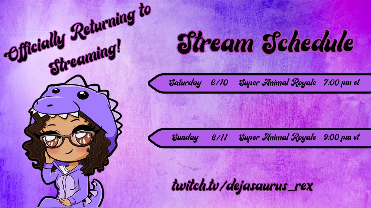Dejasaurus_Rex's tweet image. It's official! One month from tomorrow I will be making my return to streaming! We will be live every weekend 🔥I'm mainly going to be playing SAR but if I get this capture card, I might be expanding my game rotation. See you lovely hoomans soon!