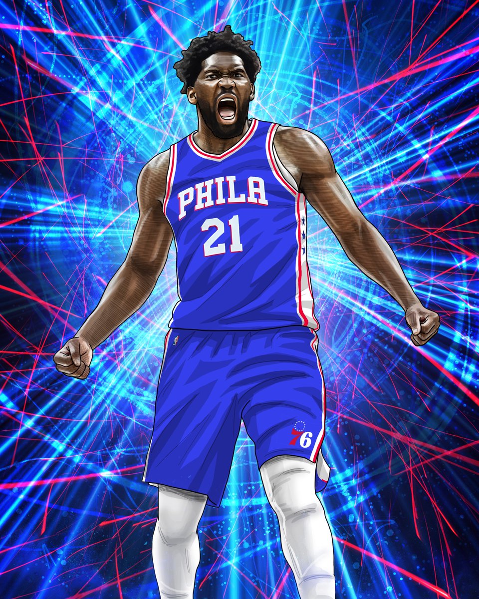 🚨Sneak peek alert 🚨 of new MVP <a href="/JoelEmbiid/">Joel Embiid</a> Flexagon art — coming soon! 

Artist: Kevin Deng 

#NBAPlayoffs #76ers #mvp #embiid #flexnba