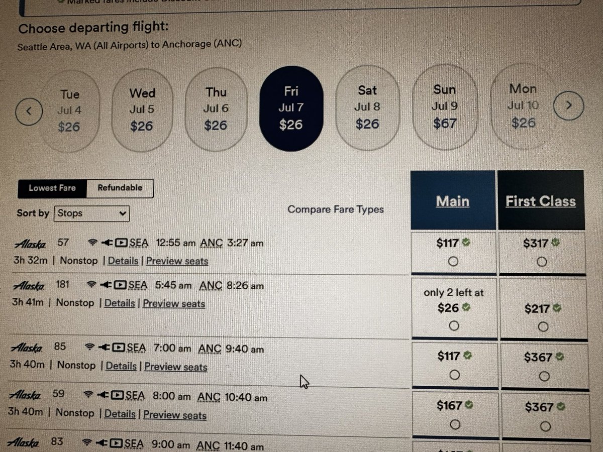 Sanjusp78's tweet photo. @AlaskaAir if you can’t deliver what you advertise…then why bother?? 
$26 flight in cart becomes a $700 flight??  😡🤬 https://t.co/V9gM3JpX0O
