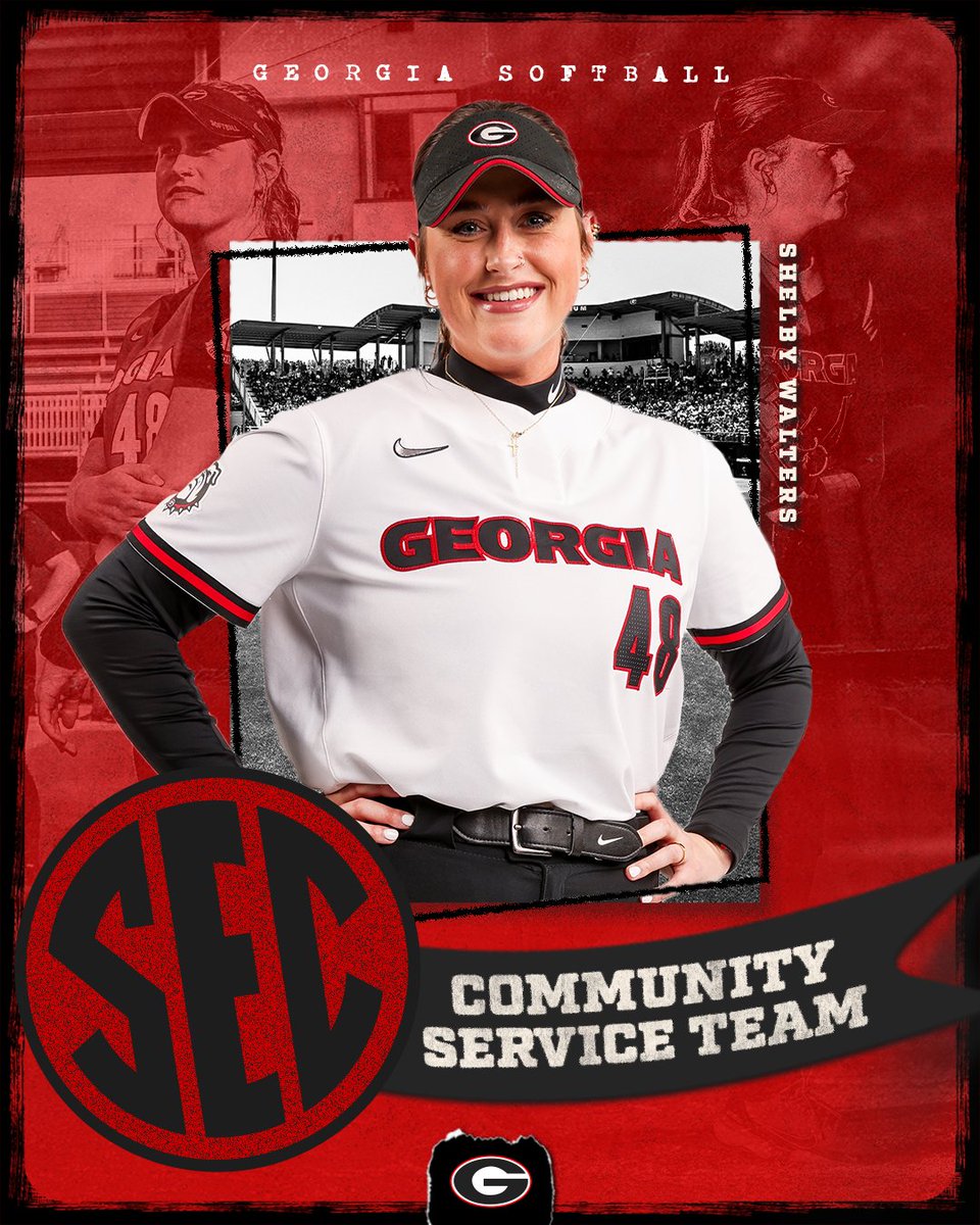 UGASoftball's tweet photo. 🎖️ A leader for the Dawgs on the field and in our community!

@Shelbo0824 has been named to the @SEC Softball Community Service Team!

📰 https://t.co/Z2nlLenVZ5

#Team27 | #GoDawgs https://t.co/FUxRDeJaIX