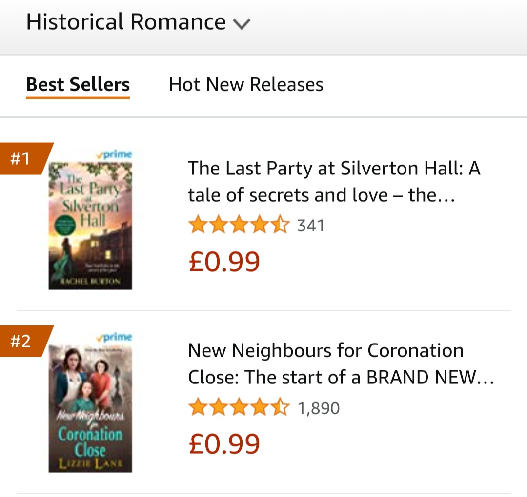The Last Party at Silverton Hall is number 1 in Historical Romance which is rather nice!