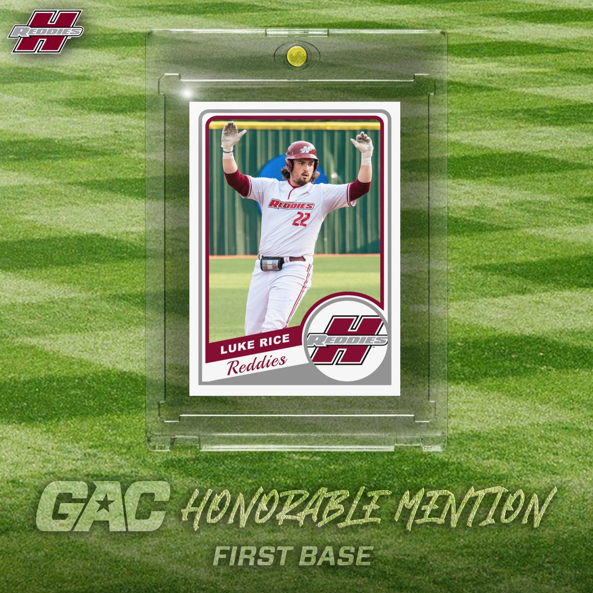 Congratulations to Luke Rice on being named 2023 Honorable Mention All <a href="/GACAthletics/">#TheGAC</a>! ⚾️

Luke has a team-high .356 batting average and leads the Reddies with 49 RBIs and nine home runs.

#NoMereBeast