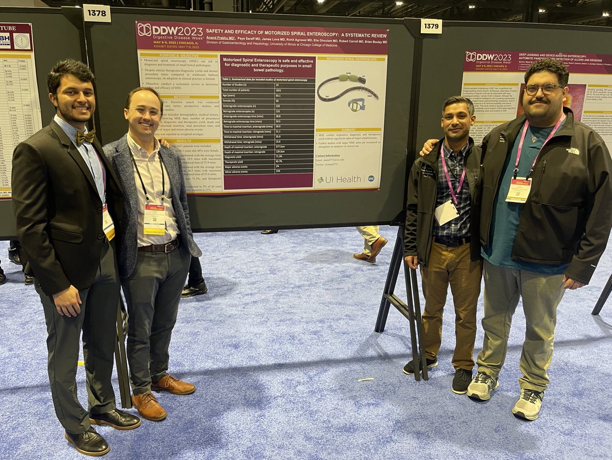 Great work by @UICDom residents @Anand731 @JamesLoveMD #futureofGI on Motorized Spiral Endoscopy @DDWMeeting @ElieGhoulam