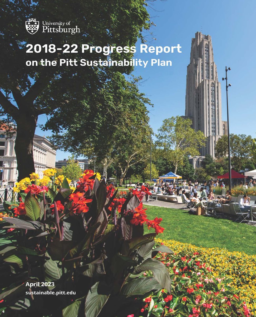 SustainablePitt's tweet photo. Highlights of @PittTweet's 2018-2022 Sustainability Progress Report:
- Education via @PittMCSI & @Pitt_HR certificates + @PittBHAS #EcoReps
- Carbon reduction via #LEED #CarbonNeutral2037
- Equity via @PittPantry, @Pitt_Soos #ZeroWastePeriod
+ more! https://t.co/LlR1fCBUpr #H2P https://t.co/Pnvf80GByA