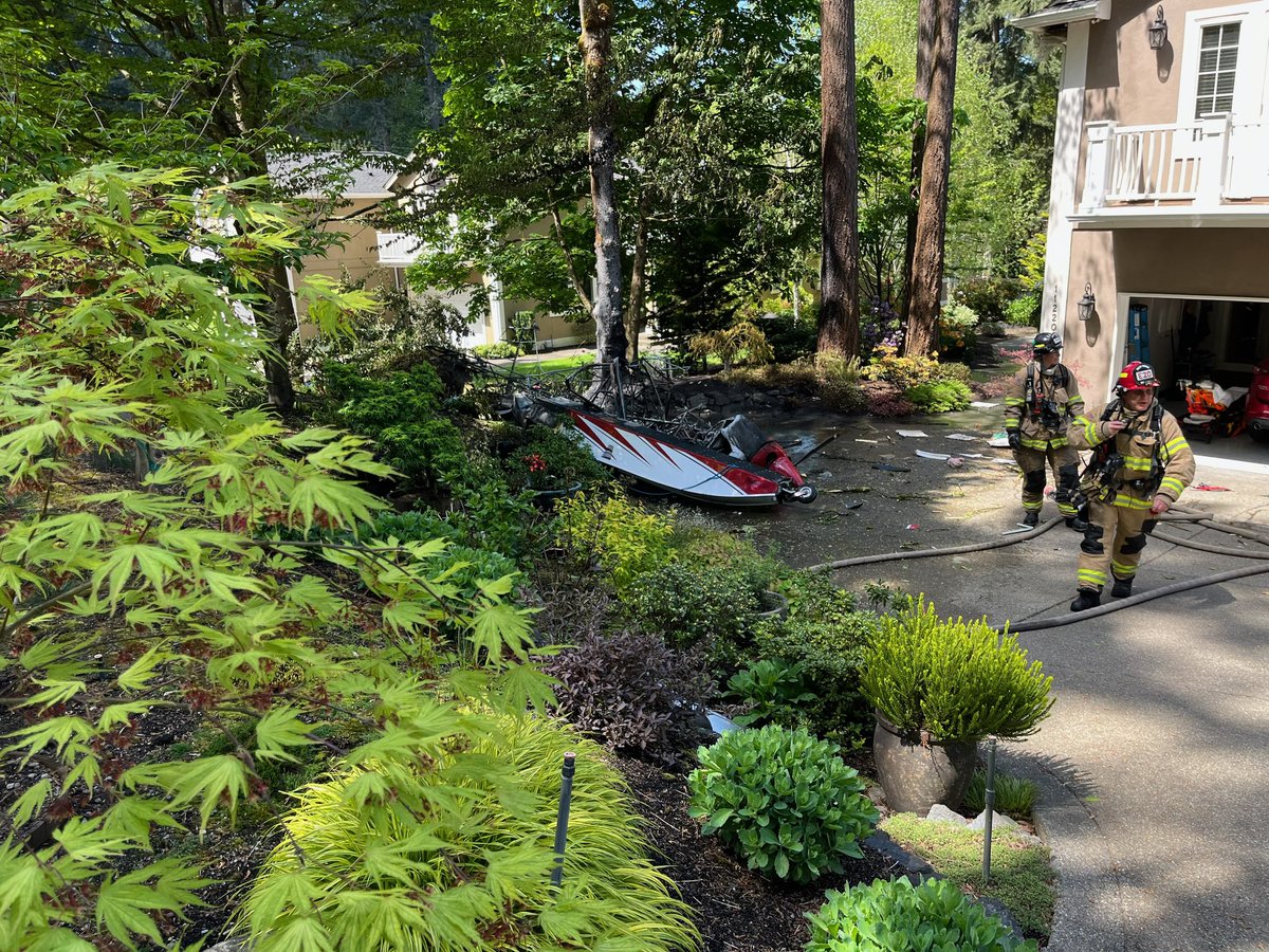 WestPierce's tweet photo. Firefighters at scene of a float plane crash at the 11200 block of Greystone Dr in Lakewood. Two patients in critical condition being transported to area hospitals. https://t.co/FjhmarRH3x