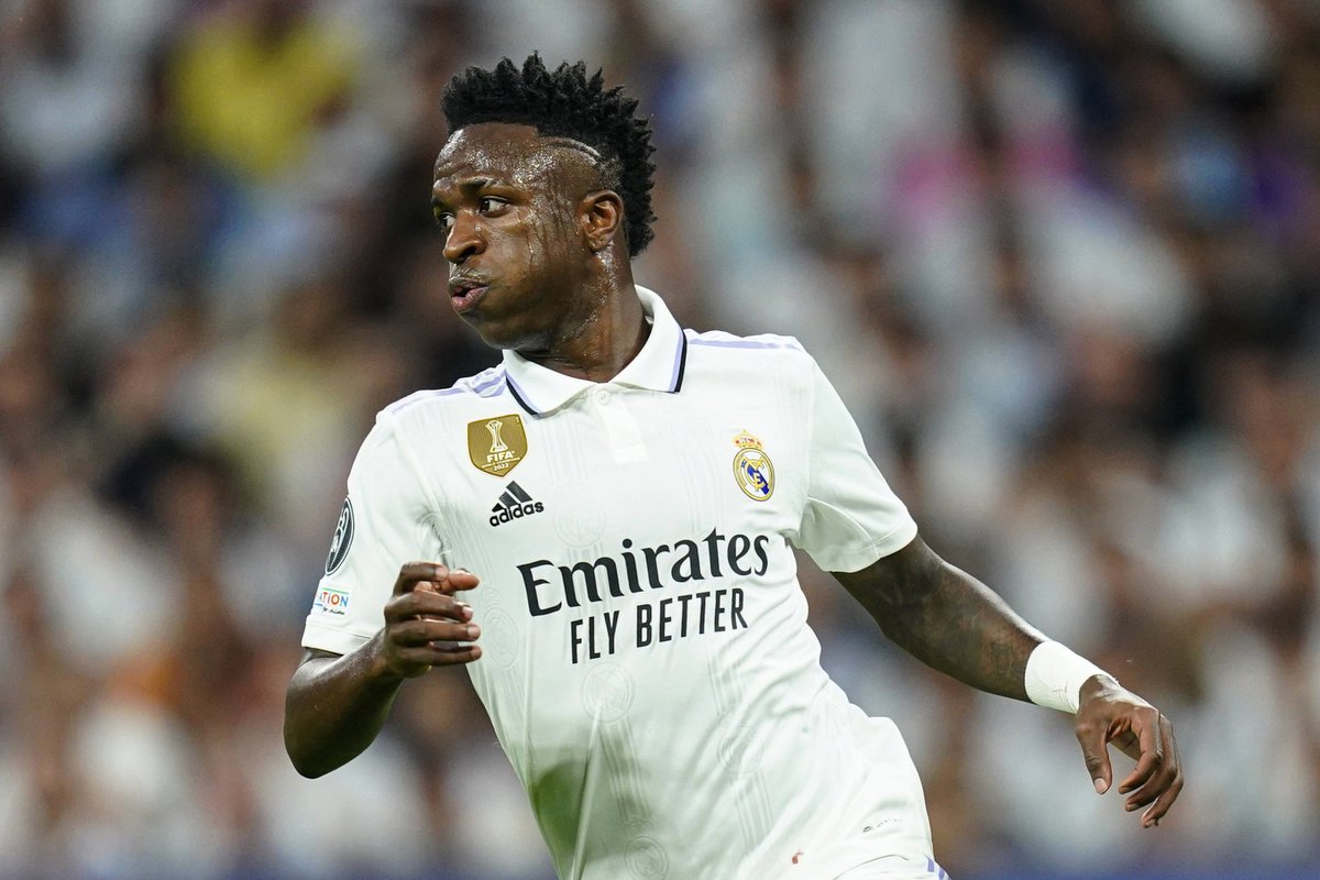 SofascoreBR's tweet photo. 🔎| Curiosidade:

Vinícius Júnior participou de gols em todos os seus últimos 10 jogos pelo Real Madrid!

🅰️🅰️ vs Real Valladolid
⚽️🅰️ vs Barcelona
⚽️ vs Villarreal
🅰️ vs Chelsea
🅰️ vs Chelsea
🅰️ vs Celta
⚽️🅰️ vs Girona
🅰️ vs Almeria
🅰️ vs Osasuna
⚽️ vs Manchester City

🇧🇷🔥 https://t.co/rUBjMMcLAY