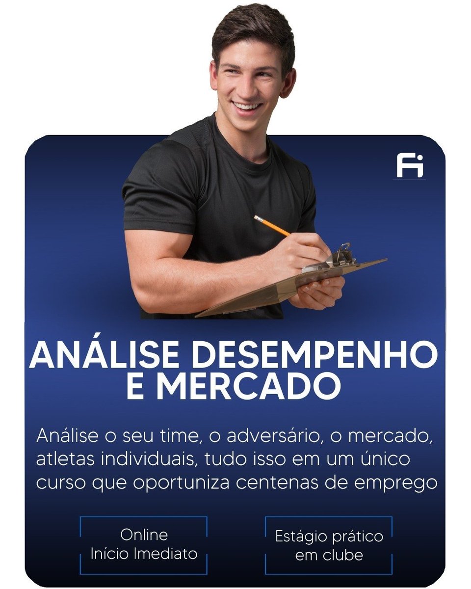 BarrossFernanda's tweet photo. Se torne um especialista em análise de desempenho e mercado no futebol com o curso do @FutebolIntBR 
Com a experiência prática em um clube profissional parceiro, você estará pronto para levar sua carreira no futebol para o próximo nível. https://t.co/OX4nDolhRI