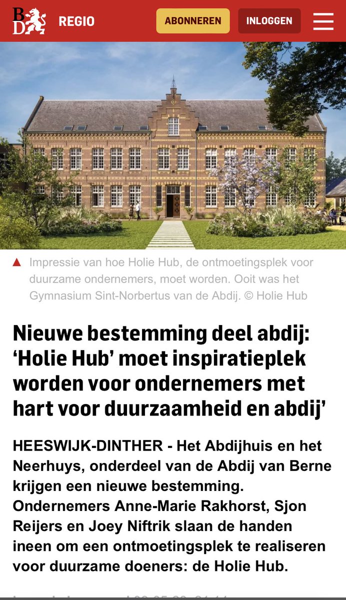 Erg leuk om vandaag bij de lanceringsbijeenkomst van de ‘Holie Hub’ te zijn: hoe met respect voor de tradities van de norbertijnen een duurzame bestemming wordt gegeven aan de abdij. ⁦<a href="/SDGNederland/">SDG Nederland</a>⁩ ⁦⁦<a href="/sdghouse_ams/">SDG House</a>⁩ duurzaamheid.nl