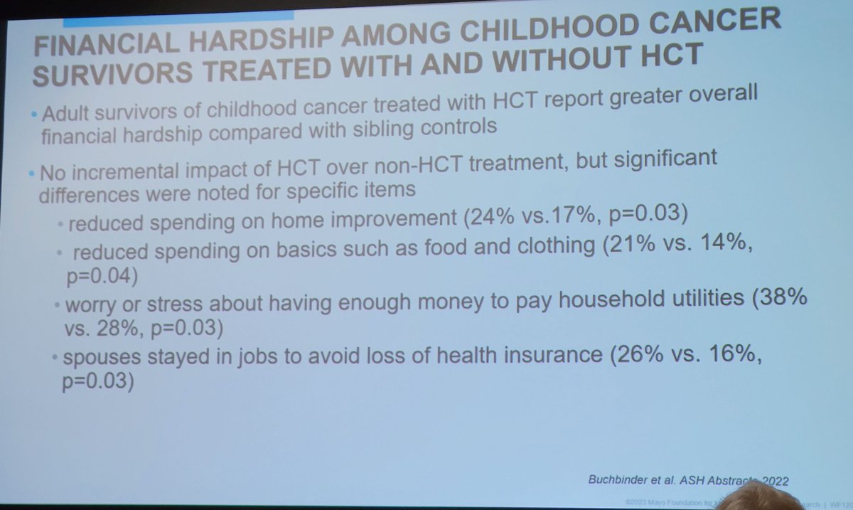 Dr. Nandita Khera @MayoClinic discussing financial hardship after HCT affecting patients and caregivers @ThePTCTC Annual Educational Meeting @ASTCT @BeTheMatch