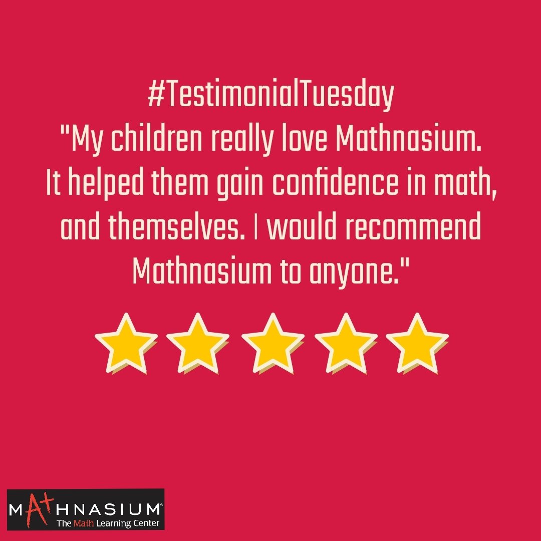 A testimonial, from the parent of a local Mathnasium student:

Mathnasium is ready to help your child succeed in math, too! 

Contact us today to learn more about our summer math programs: mathnasium.com 

#testimonialtuesday #fivestarrating🌟🌟🌟🌟🌟   #summermath🌞