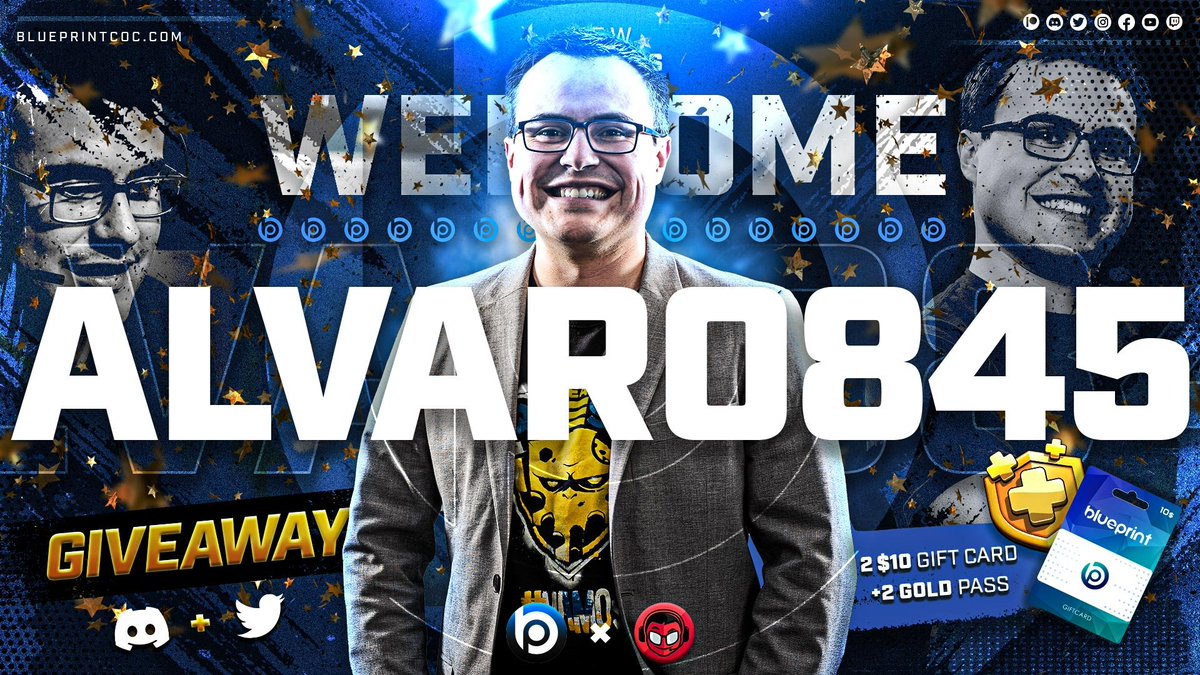 Alvaro845's tweet photo. 🤩┋Acabo de subir un vídeo hecho en colaboración con Blueprint CoC. Los número 1 en servicios profesionales de #ClashofClans

🥳┋Y para celebrarlo... ¡SORTEO INCREIBLE!
🎁  10$ Gift Card y Pase De Oro 

PARA PARTICIPAR:
💙 Sígueme a MI y a @BlueprintCoC
🔃 Dale a Me Gusta y RT! https://t.co/KO6hKQmICe